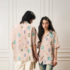 EPIC POETRY Porcelain Full-Print Half Shirt