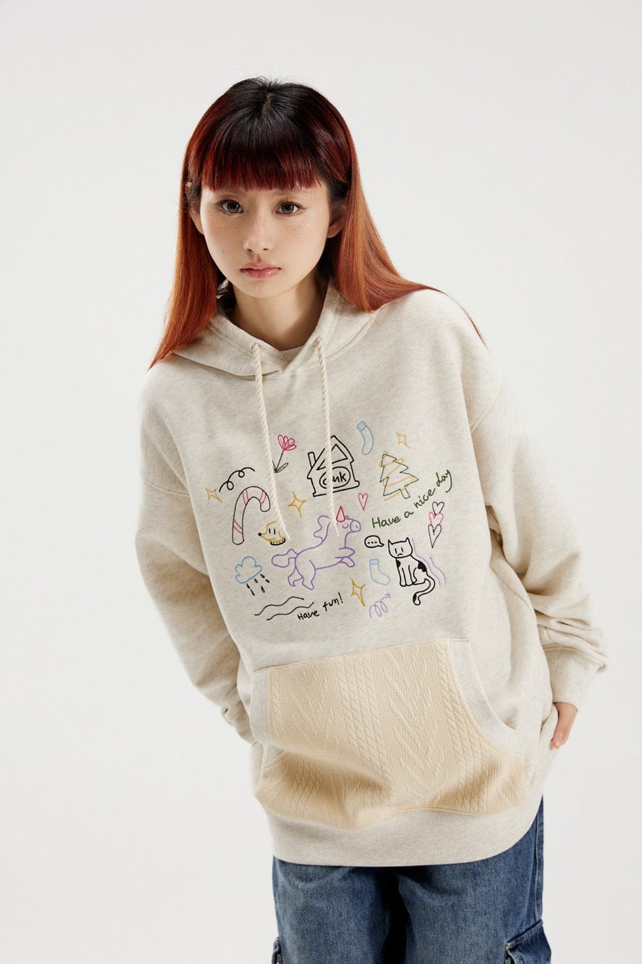 CONKLAB Doodle Knitted Pocket Hoodie