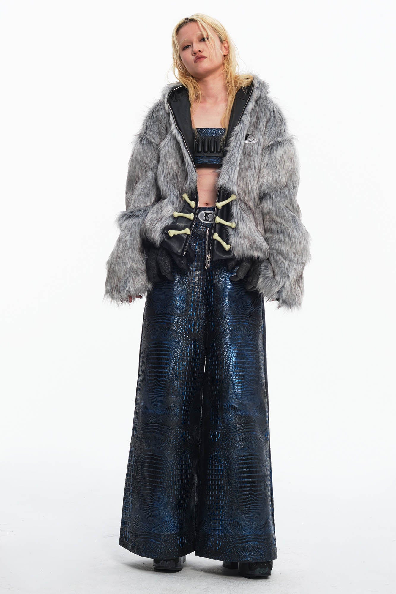 EMBRYO Detachable Beast Claw Faux Fur Hooded Jacket