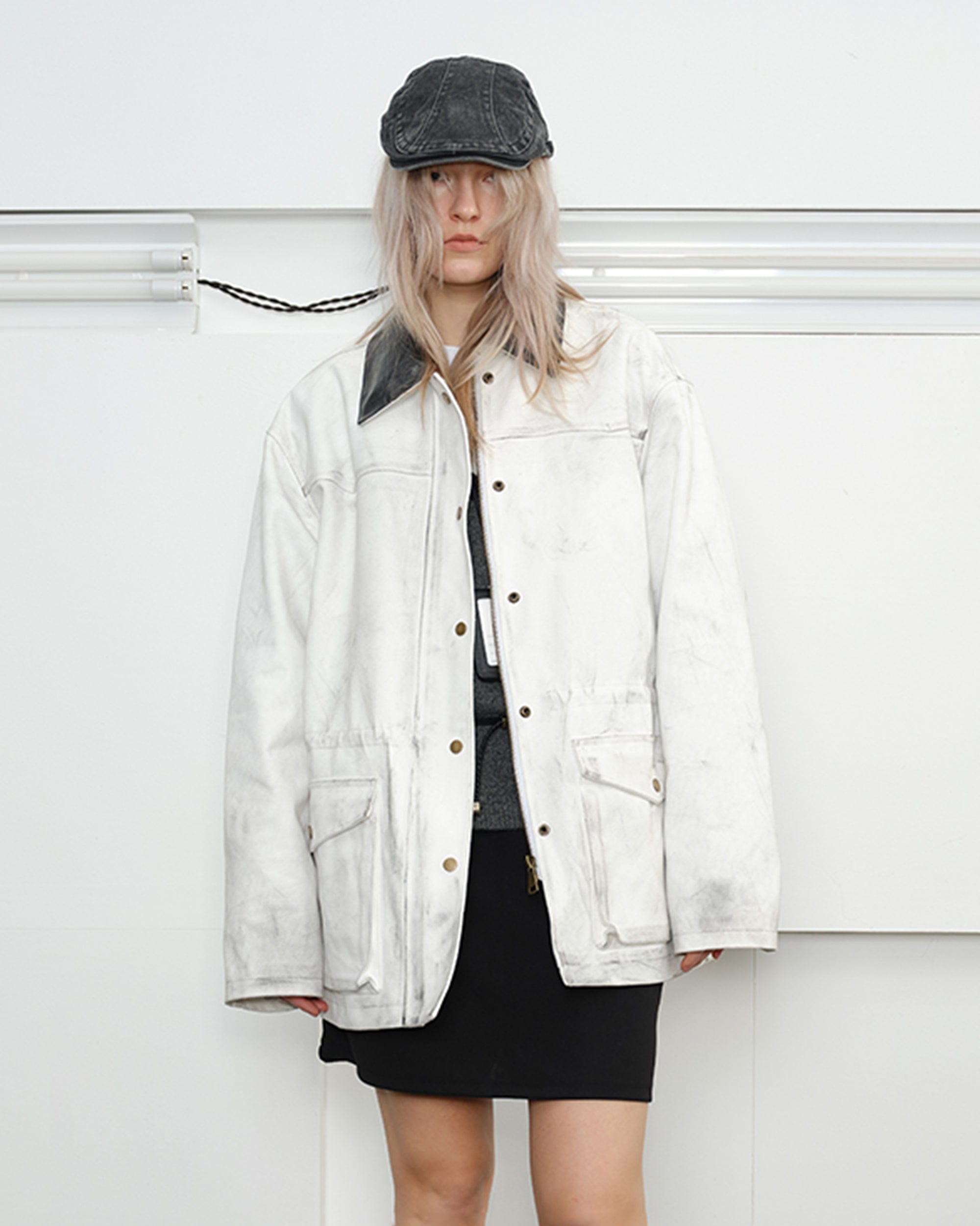 KREATE Aged Canvas Spliced Big-Pocket Jacket