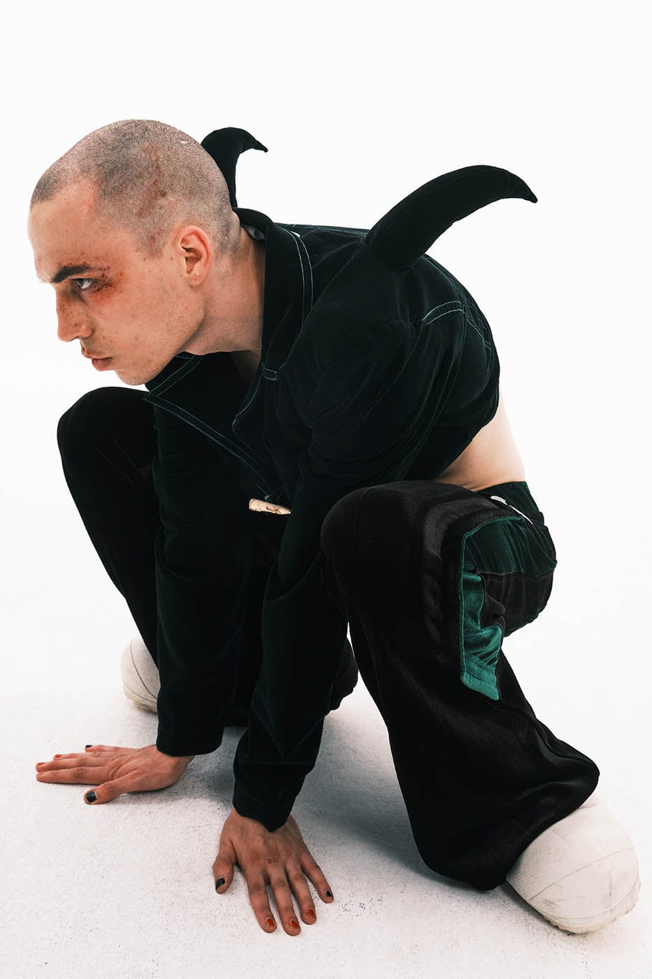 EMBRYO Devil Horned Velvet Cropped Jacket
