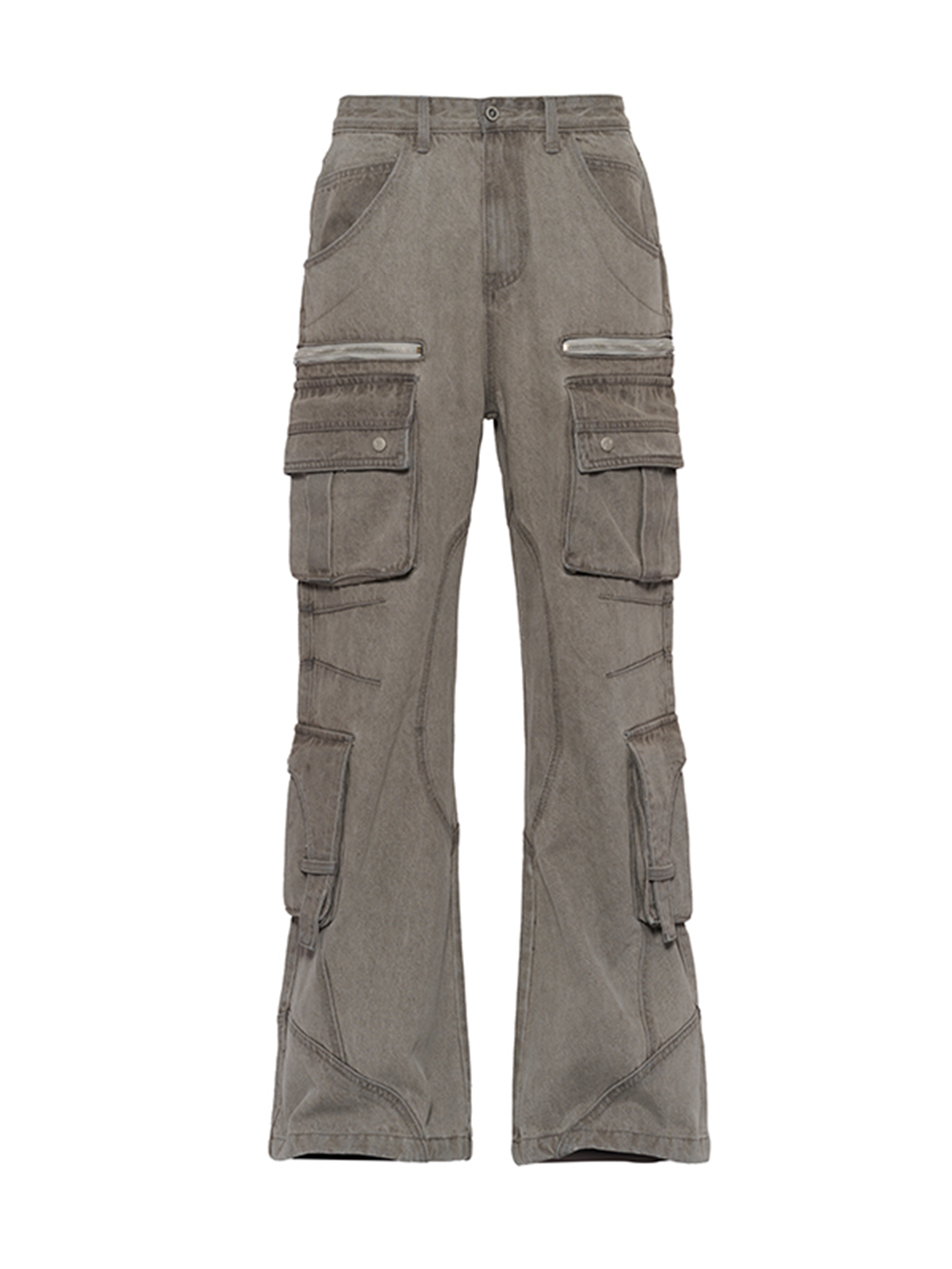 CATSSTAC Washed Multi-Pocket Utility Straight-Leg Jeans