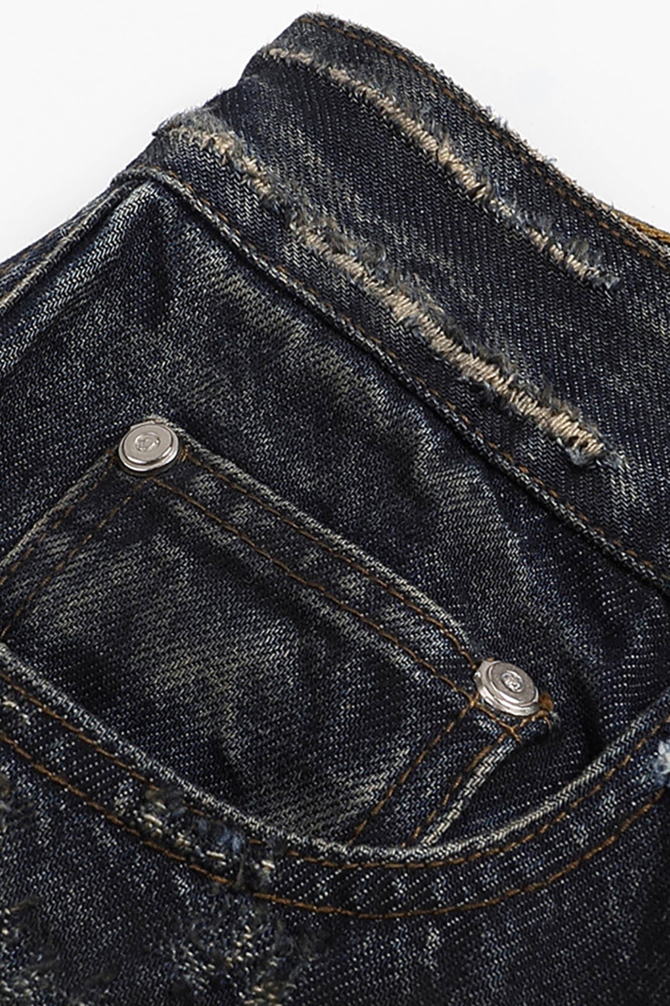 FACEONLAB Distressed Heavy Ripped Flared Jeans