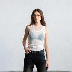 LEONSENSE Fog Tank Top White