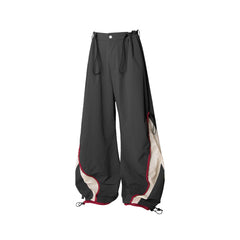 RELABEL Contrast Spliced Fold-Side Drawstring Pants