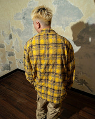 MAKEMORE Retro Plaid Shirt Yellow