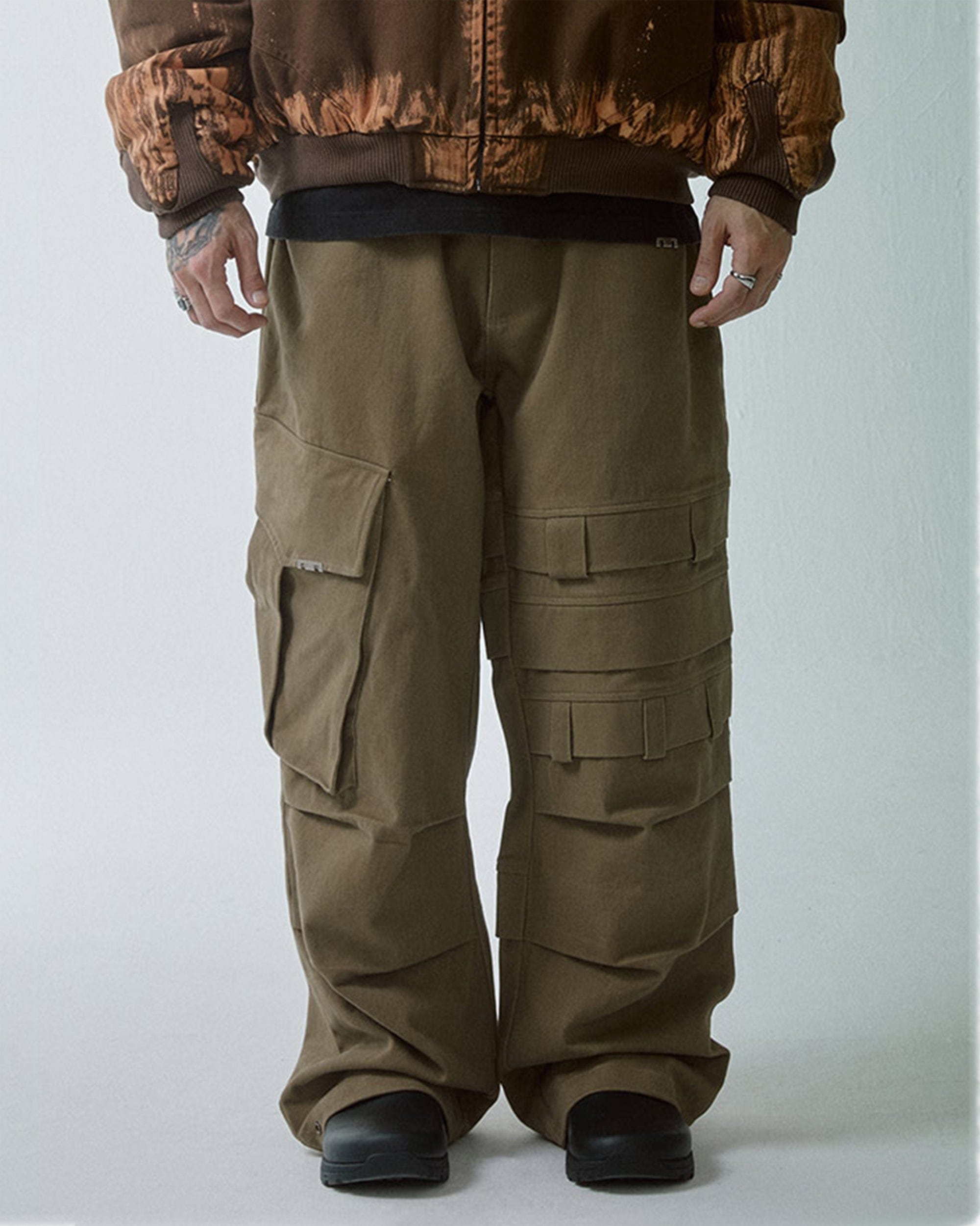 F2CE Asymmetrical Crinkled Cargo Pants