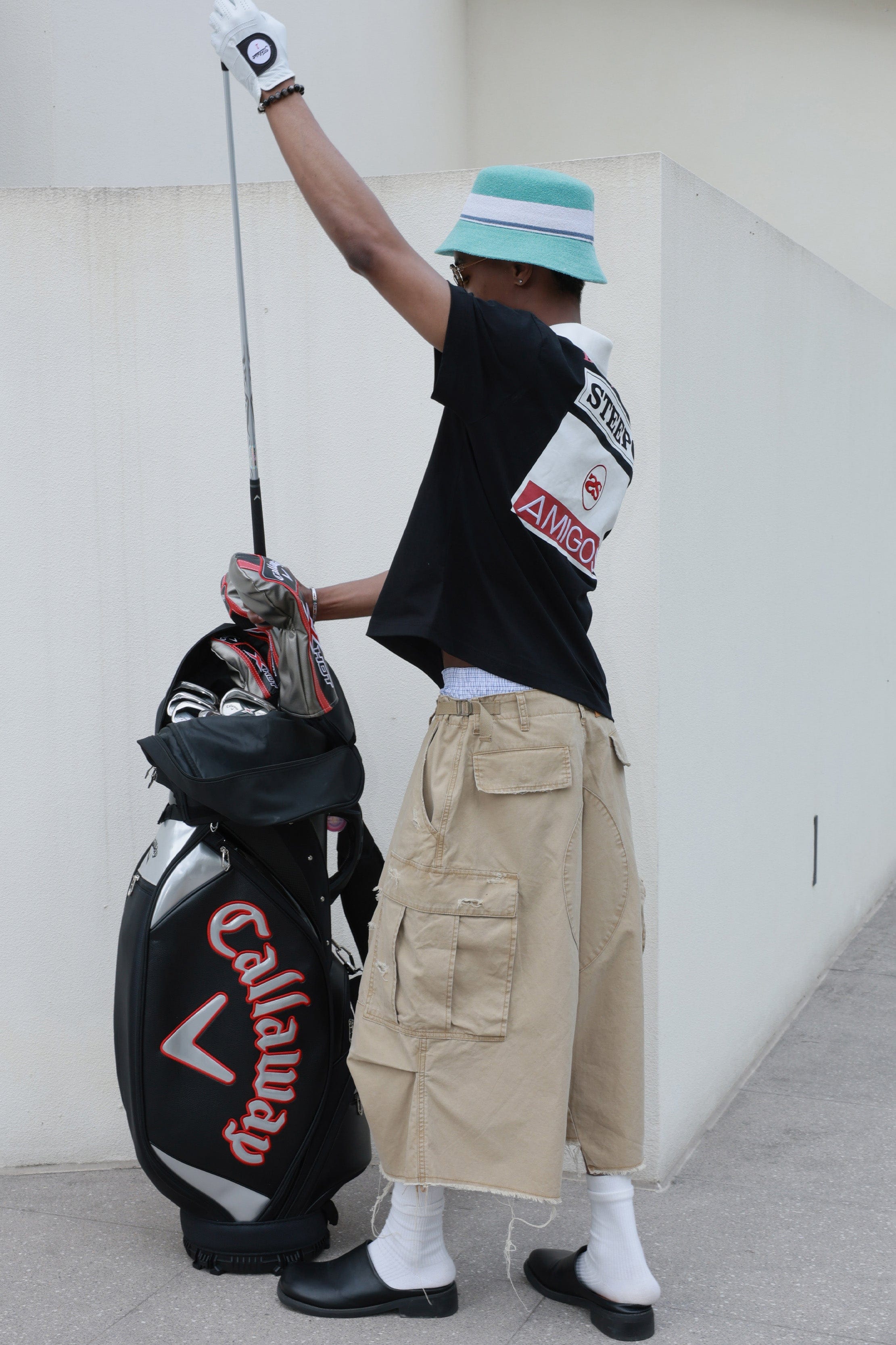 STEEPC Ripped Multi-Pocket Spliced Shorts