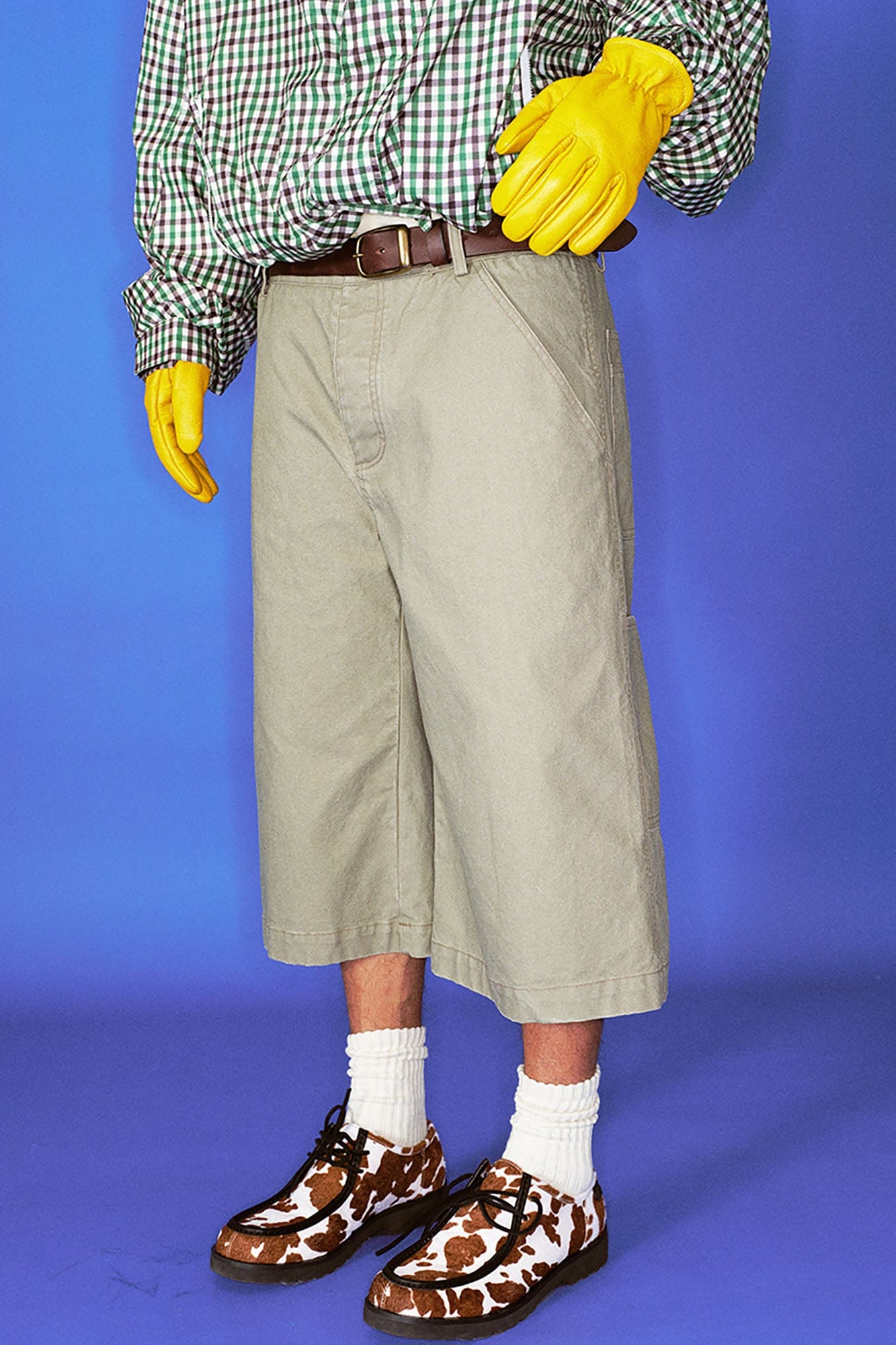 TRECLUB Retro Embroidered Pocket Cargo Shorts