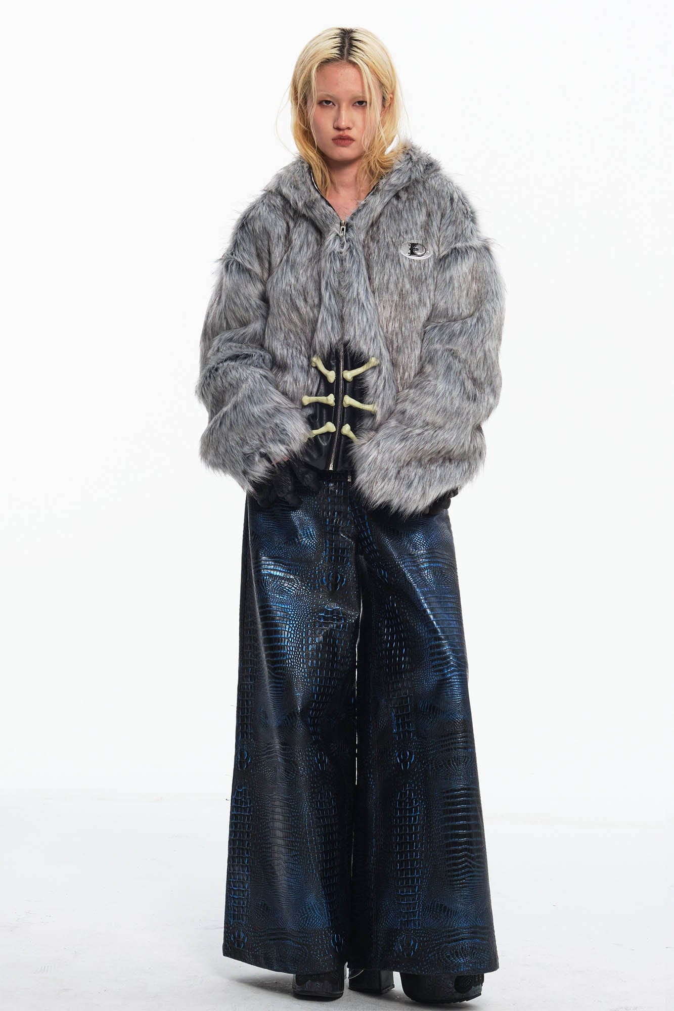 EMBRYO Detachable Beast Claw Faux Fur Hooded Jacket