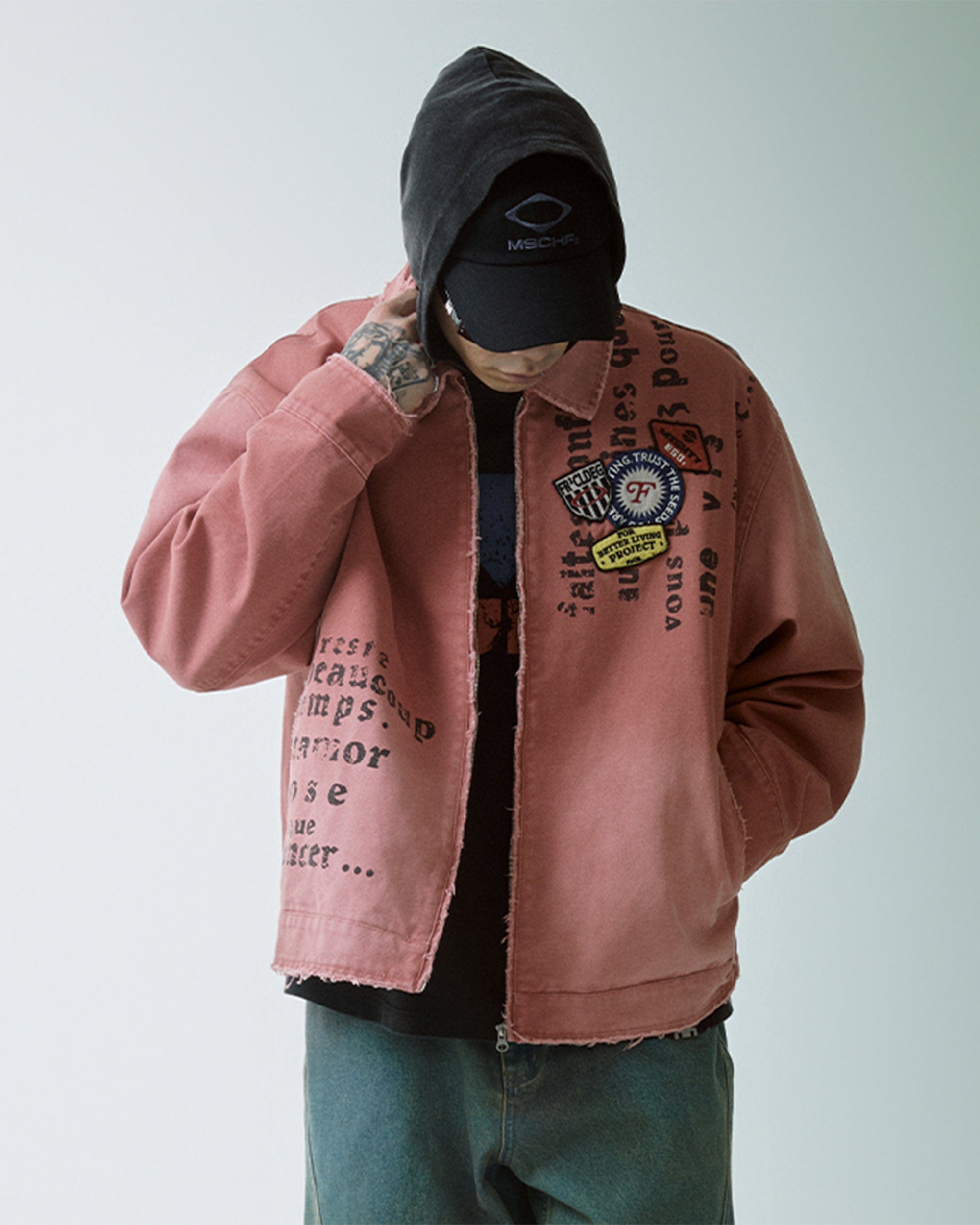 F2CE Distressed Badge Patchwork Jacket