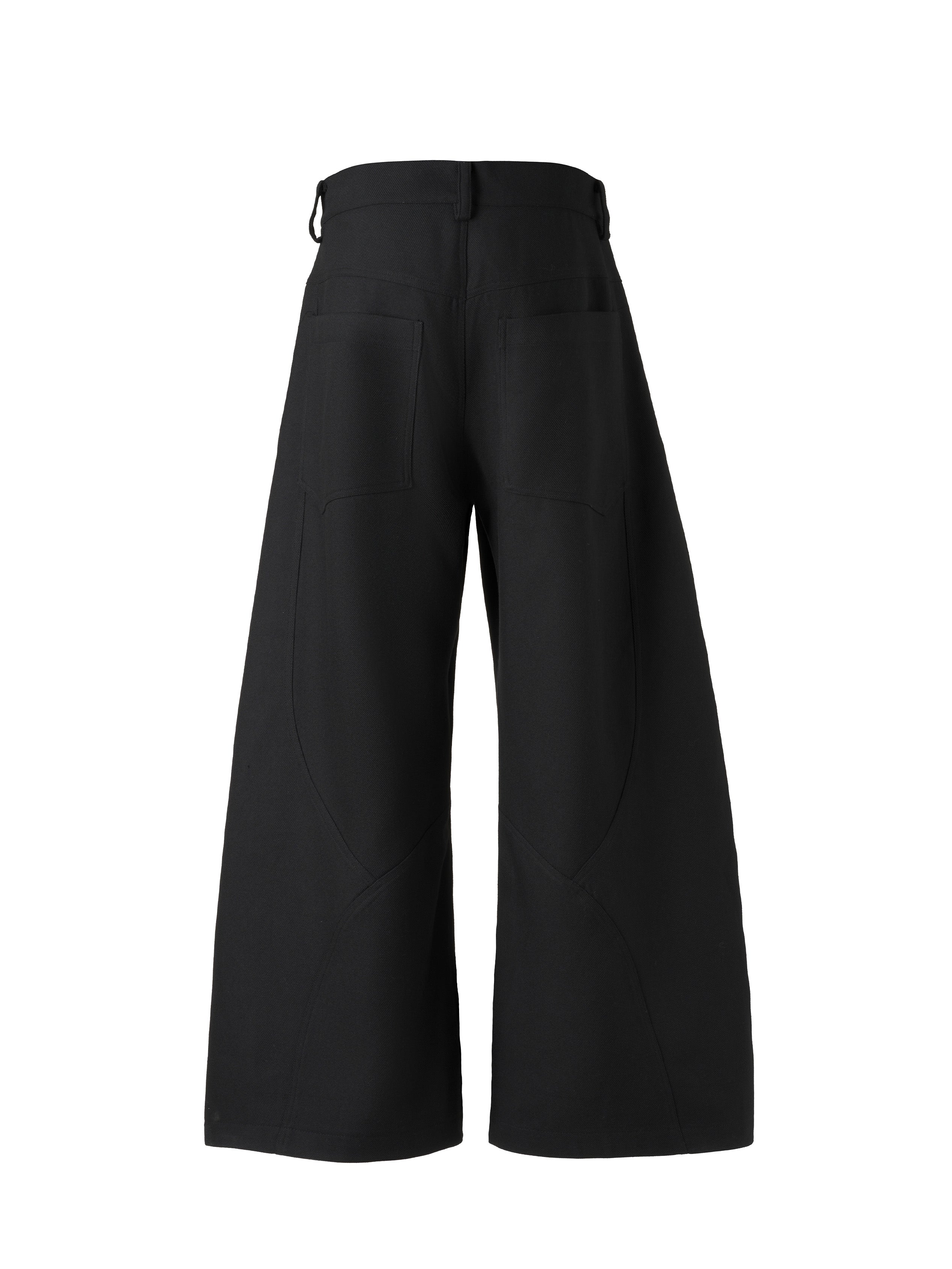 CATSSTAC Curved Draped Wide-Leg Trousers
