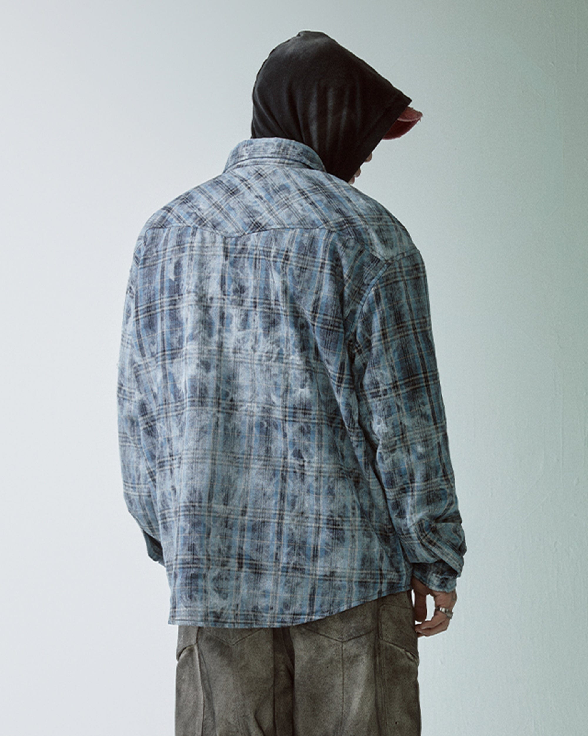 F2CE Spliced Abstract Plaid Shirt