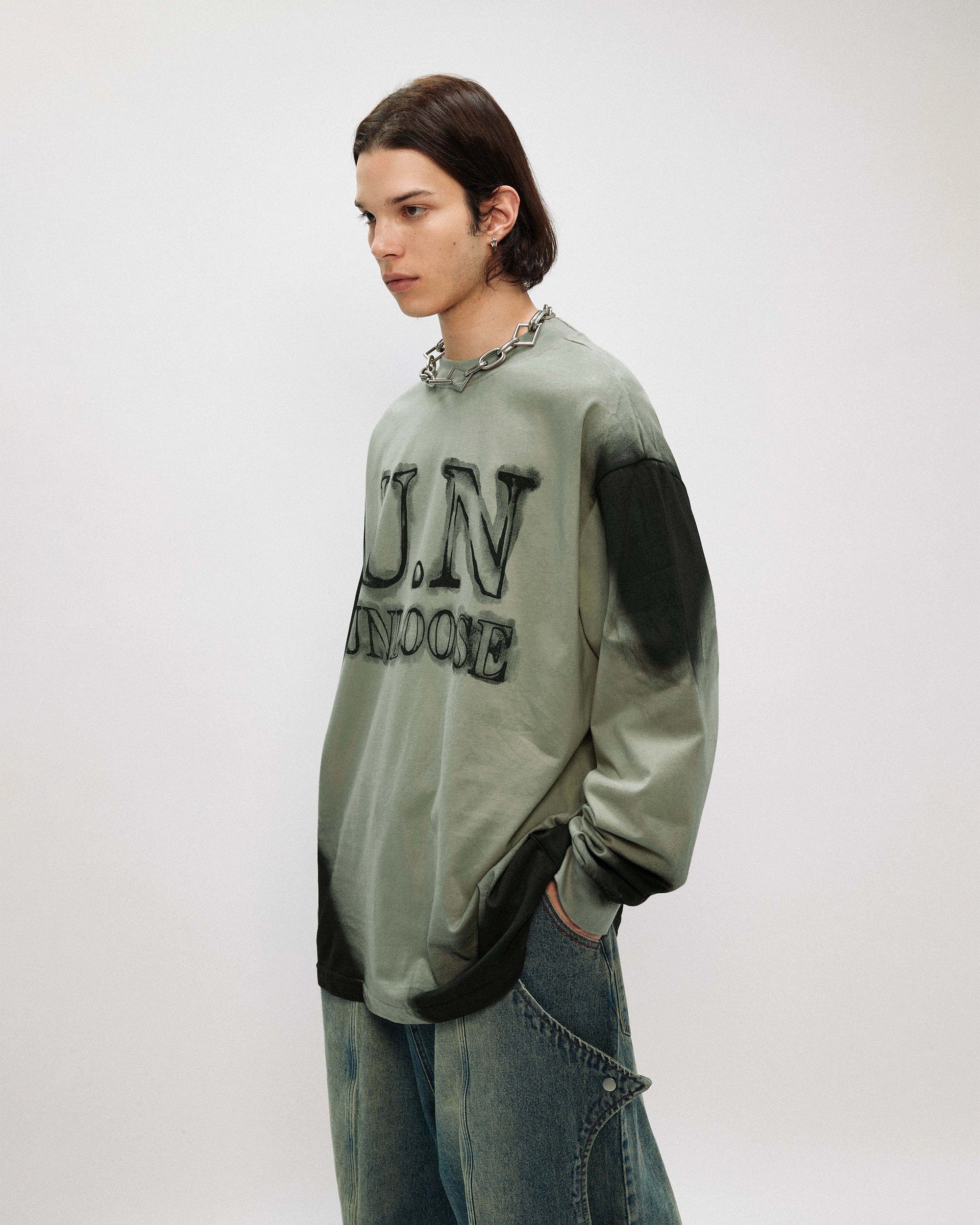 OVDY Unloose Ink Gradient Long-Sleeve Tee