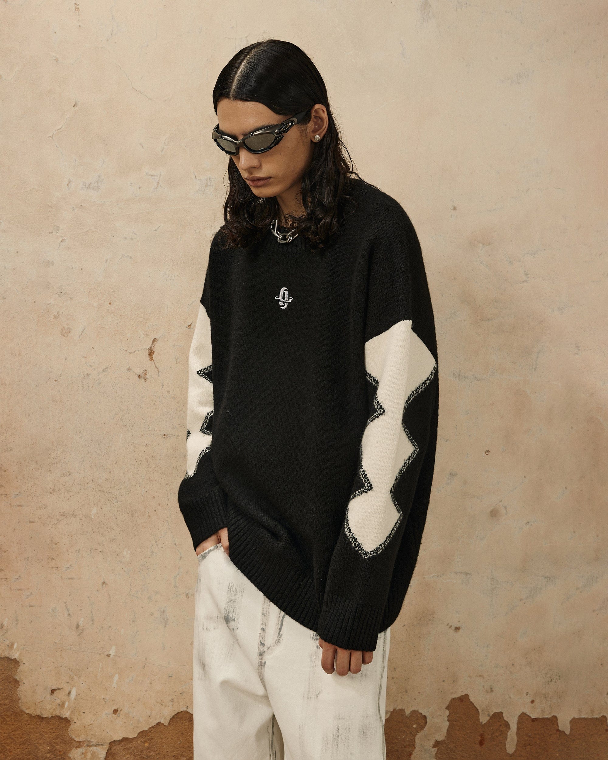 OVDY Color-Blocked Patchwork Sweater