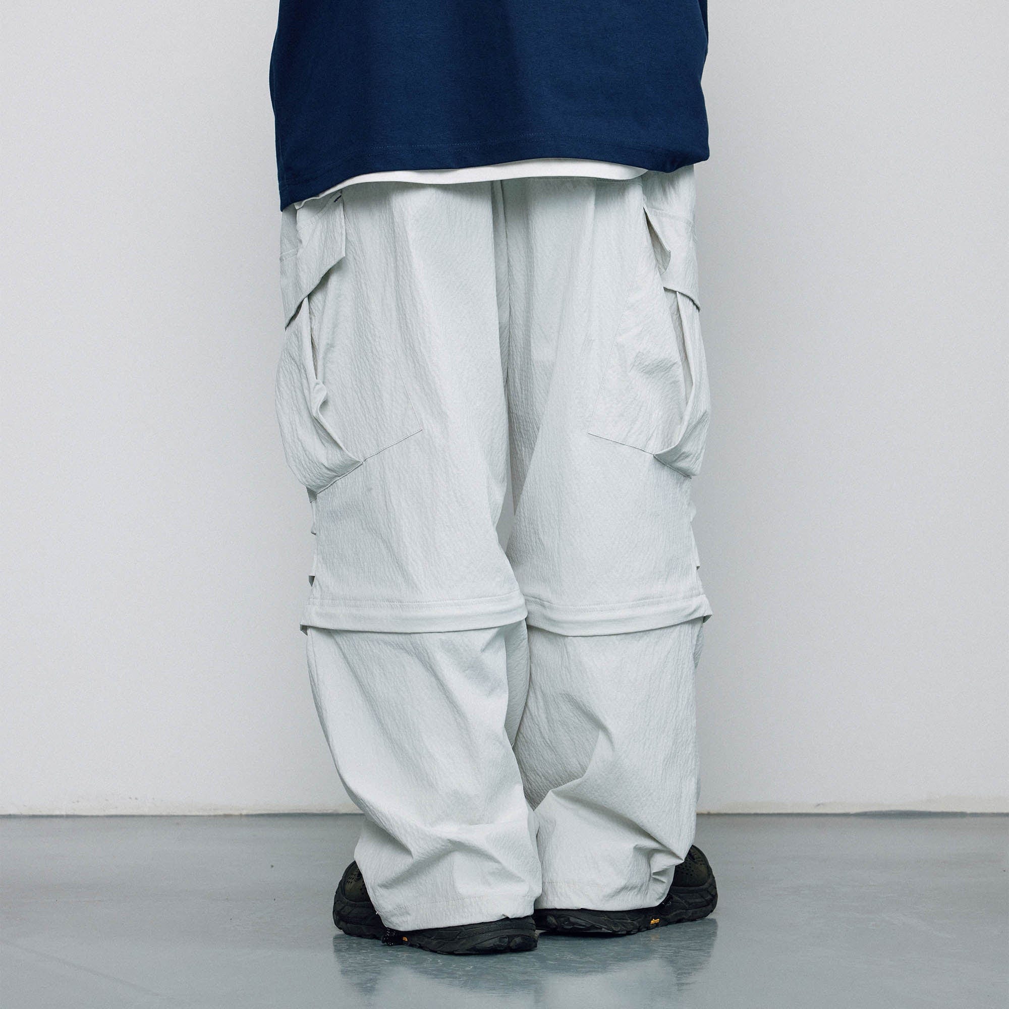 BANANA CLUB Crinkled Multi-Pocket Detachable Cargo Pants