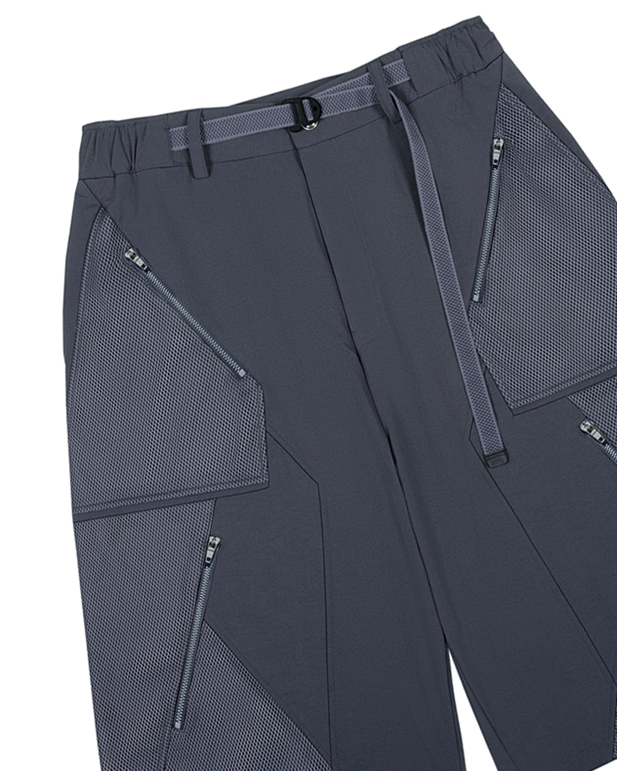 XIPHEVIL Bellator Deconstructed Multi-Zipper Shorts Dark Grey