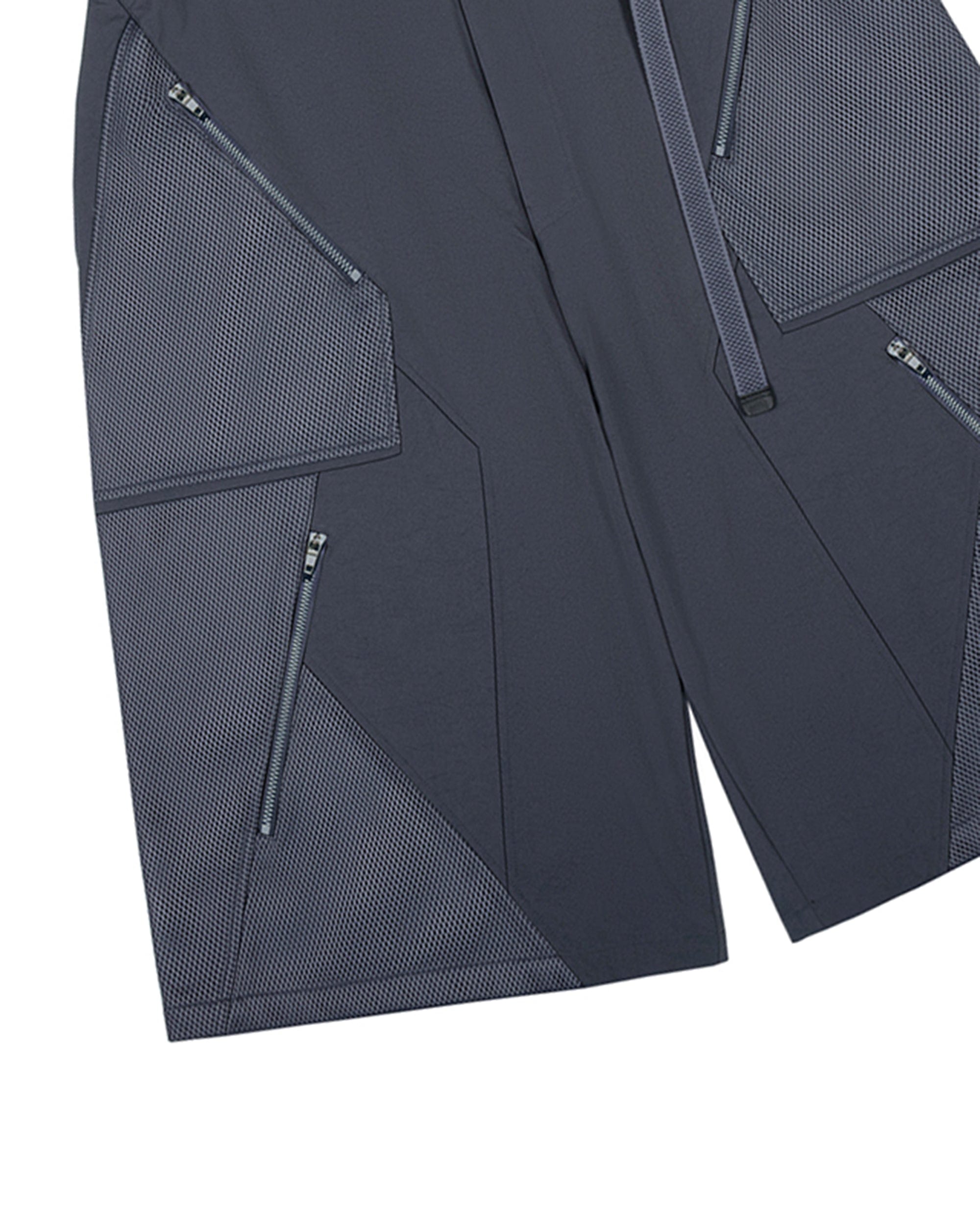 XIPHEVIL Bellator Deconstructed Multi-Zipper Shorts Dark Grey