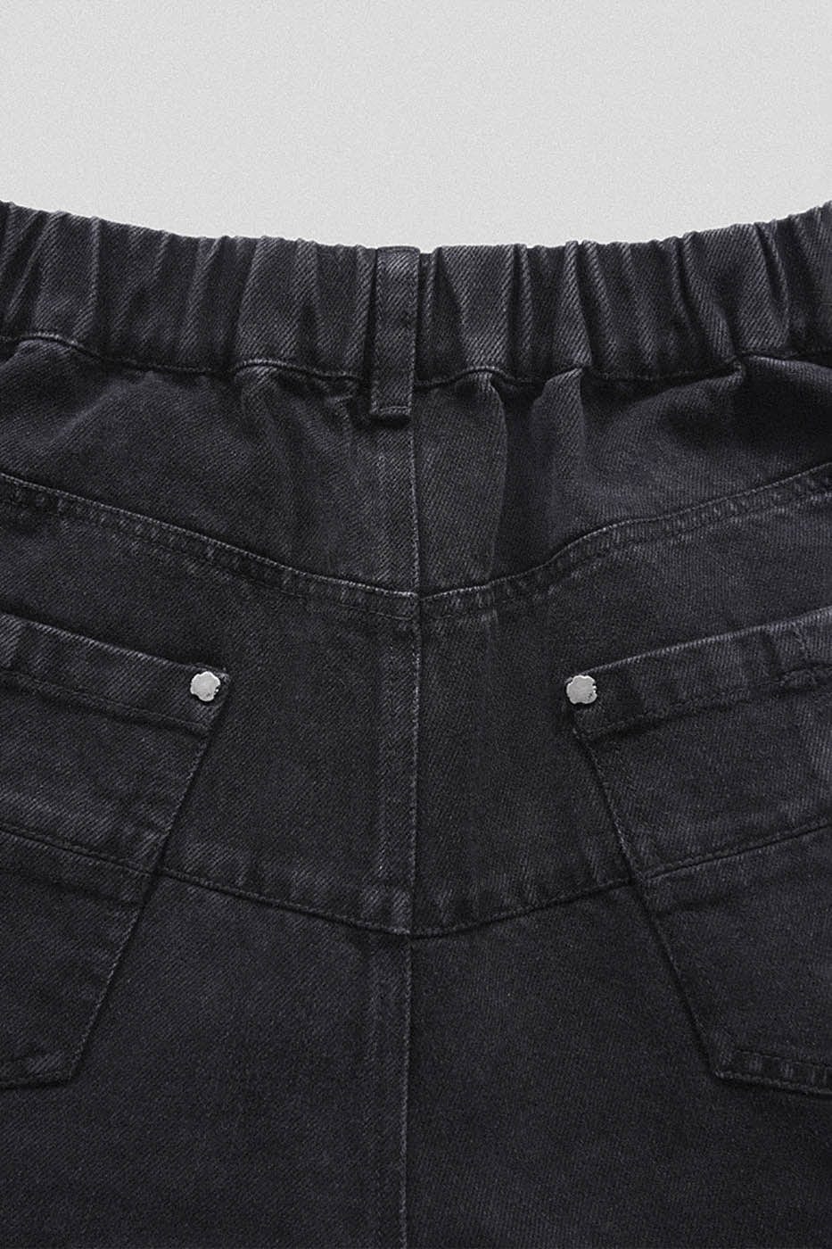 UNDERWATER Heavily Frayed Layered Denim Shorts