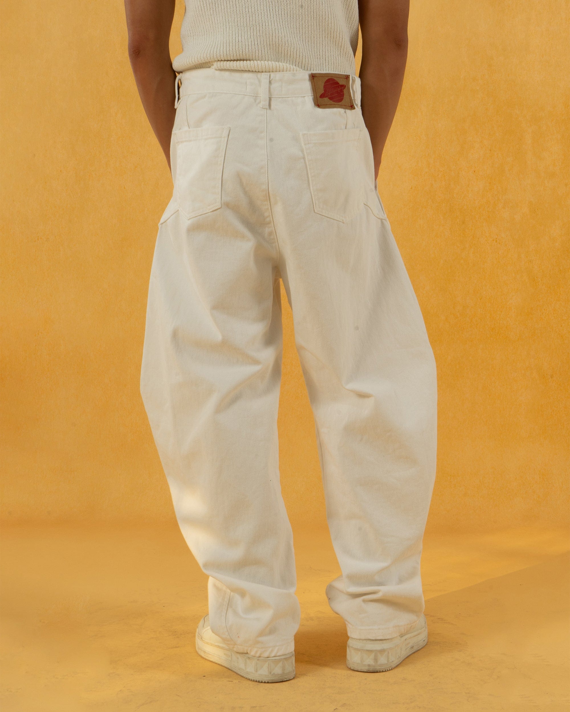 CLP Deconstructed Pleated Button Wide-Leg Pants