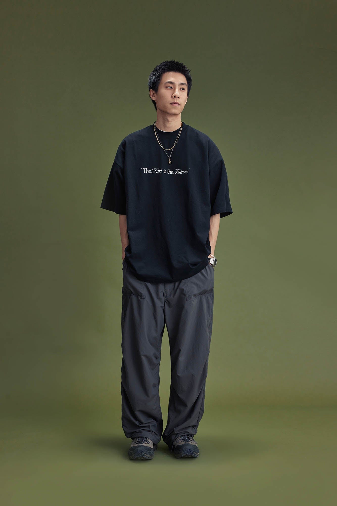 BANANA CLUB Quick-Dry Crinkled Wide-Leg Stretch Pants