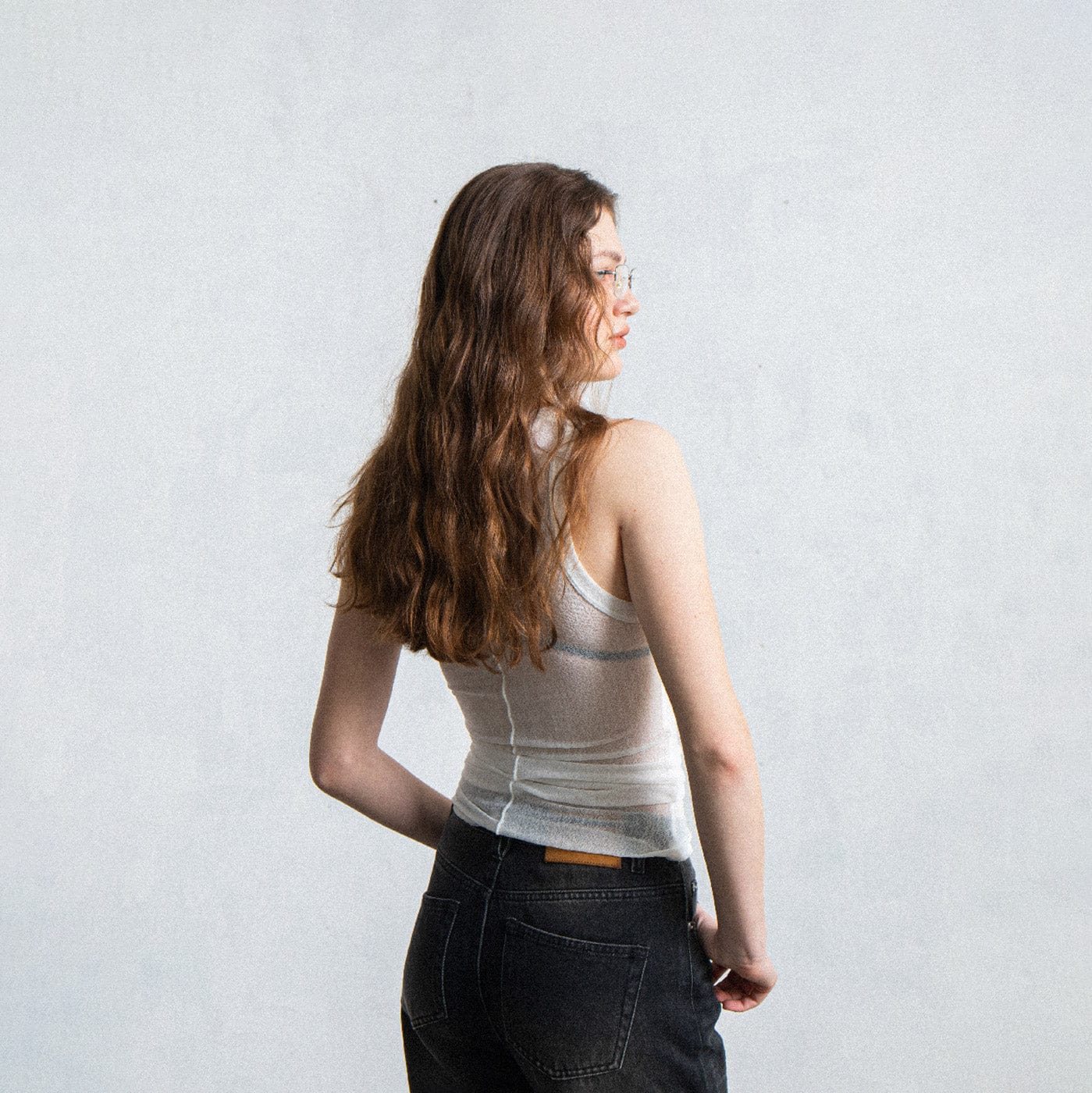 LEONSENSE Fog Tank Top White