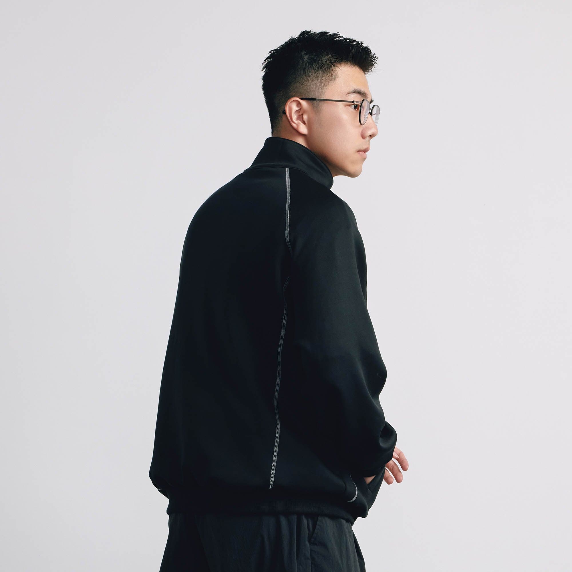 BANANA CLUB Stitch Half-Zip Pullover Sweatshirt