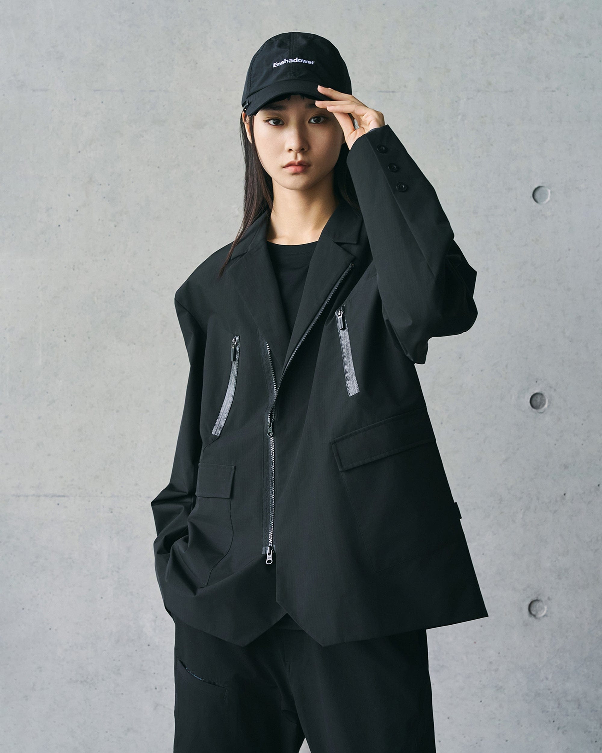 ENSHADOWER Modern Multi-pocket Zipper Outdoor Blazer