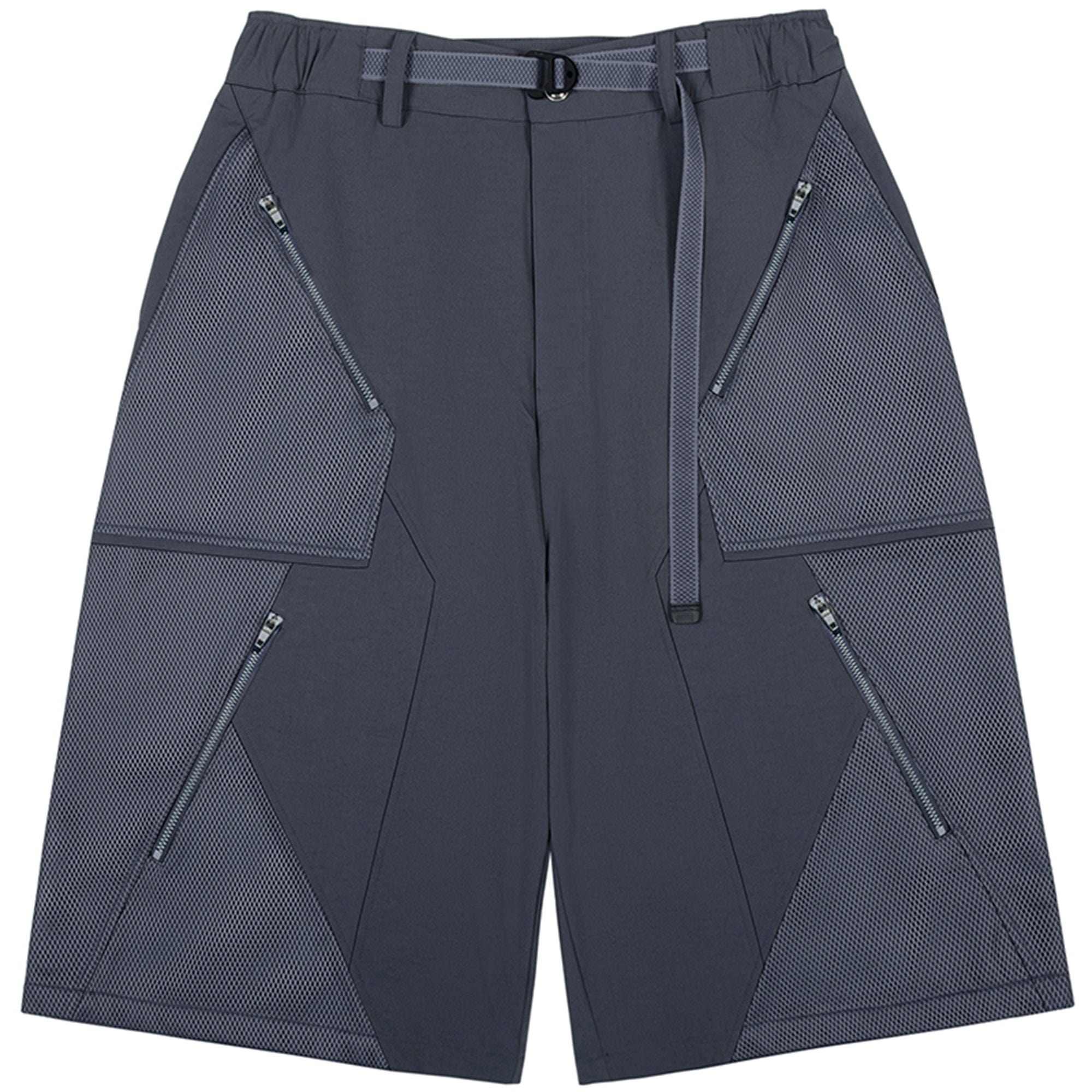 XIPHEVIL Bellator Deconstructed Multi-Zipper Shorts Dark Grey