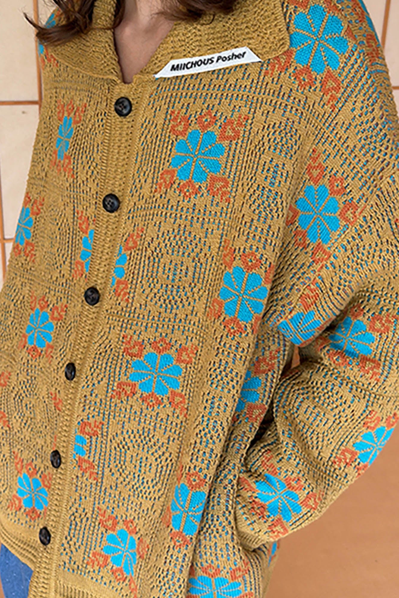MIICHOUS Edelweiss Knit Button-Up Cardigan