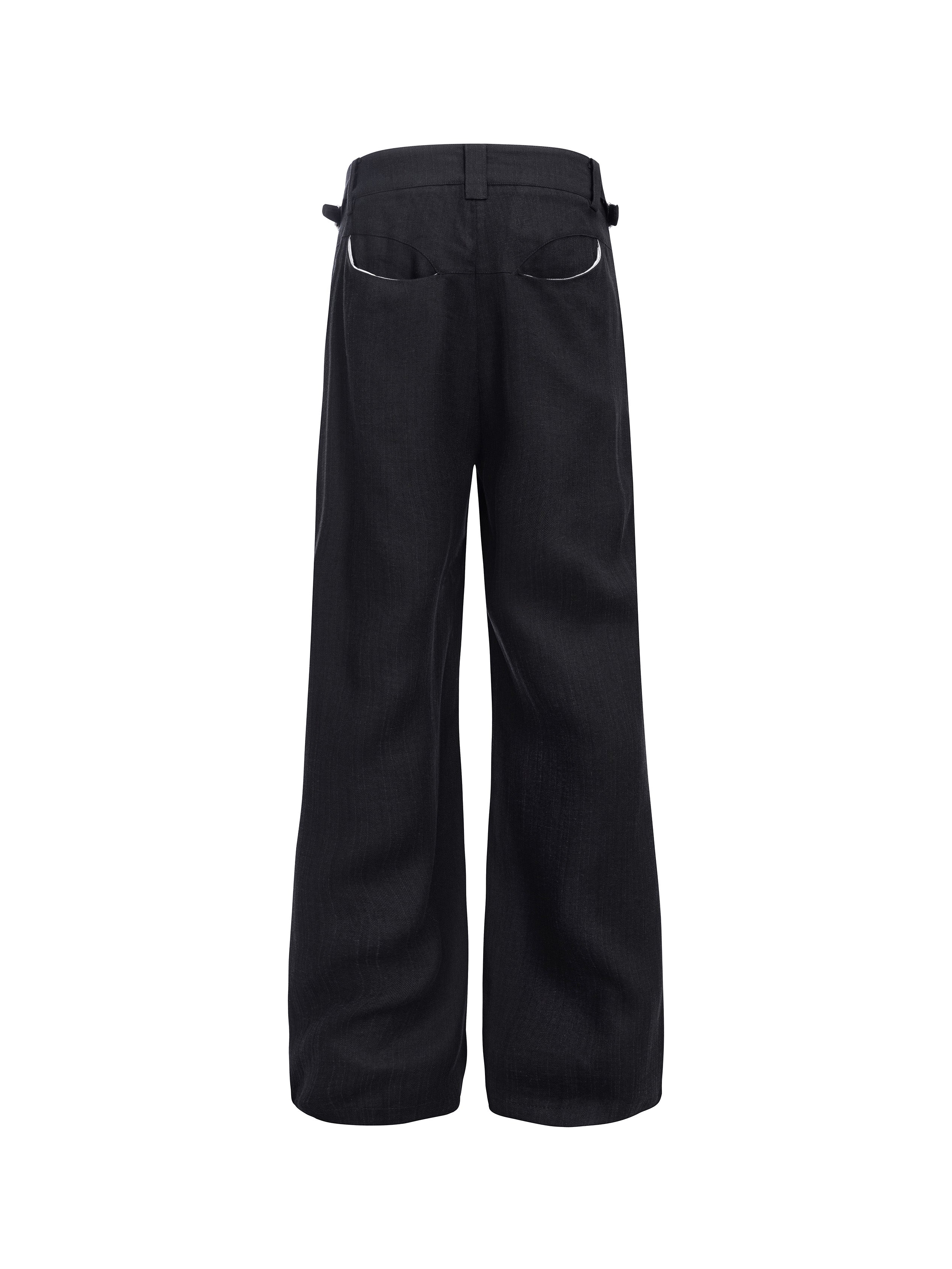 CATSSTAC Linen-Tencel Pleated Straight-Leg Trousers
