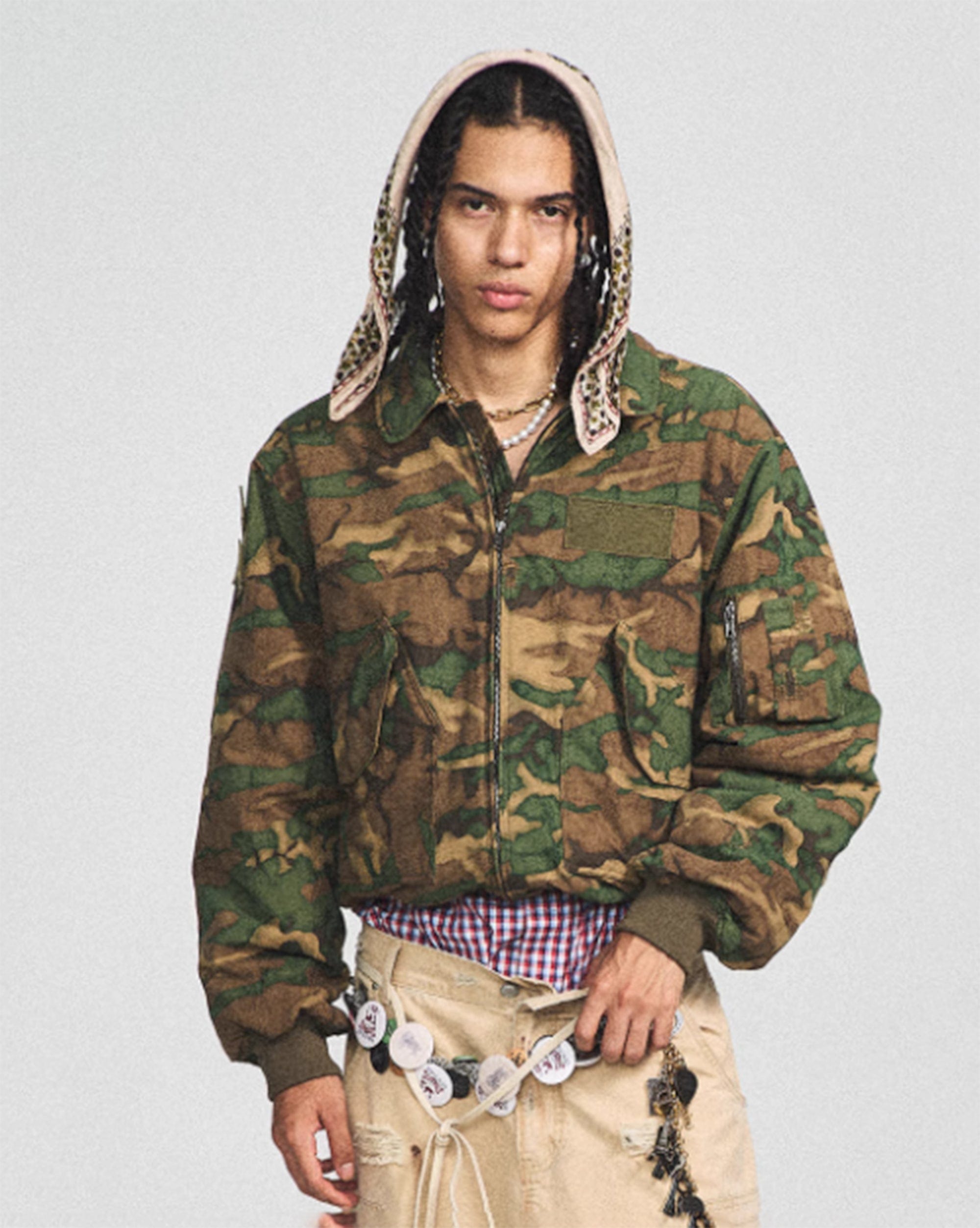 STEEPC Camo MA2 Multi-Pocket Patchwork Reversible Jacket