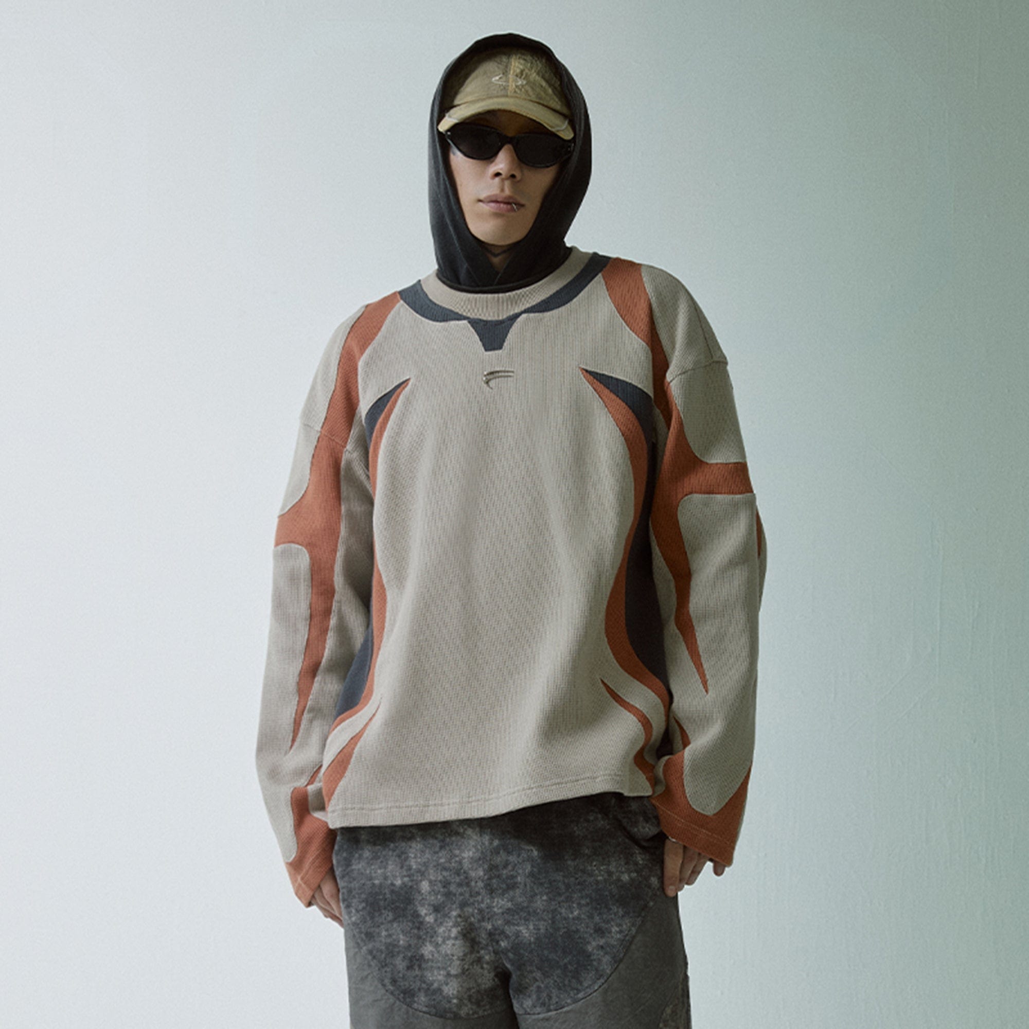 F2CE Modern Deconstructed Waffle Sweatshirt