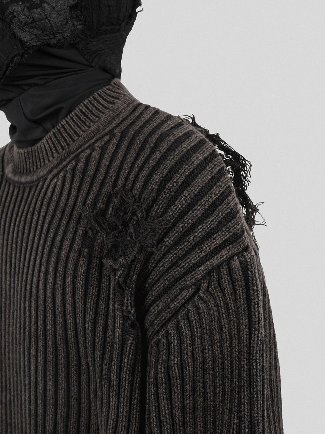 UNDERWATER Wasteland Ripped Sweater Charcoal