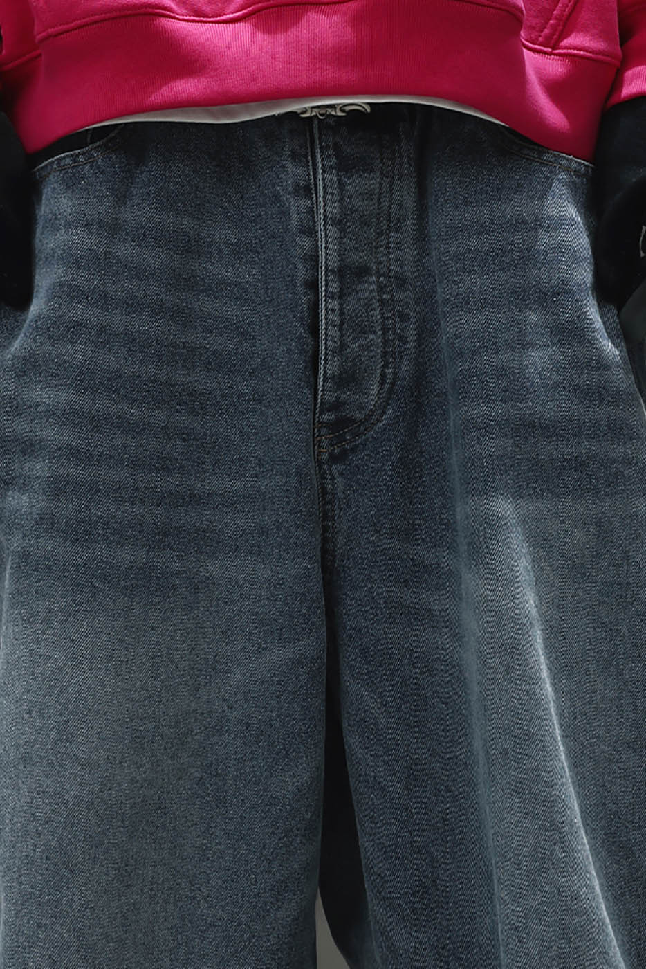 RTVG Washed Patchwork Baggy Jeans