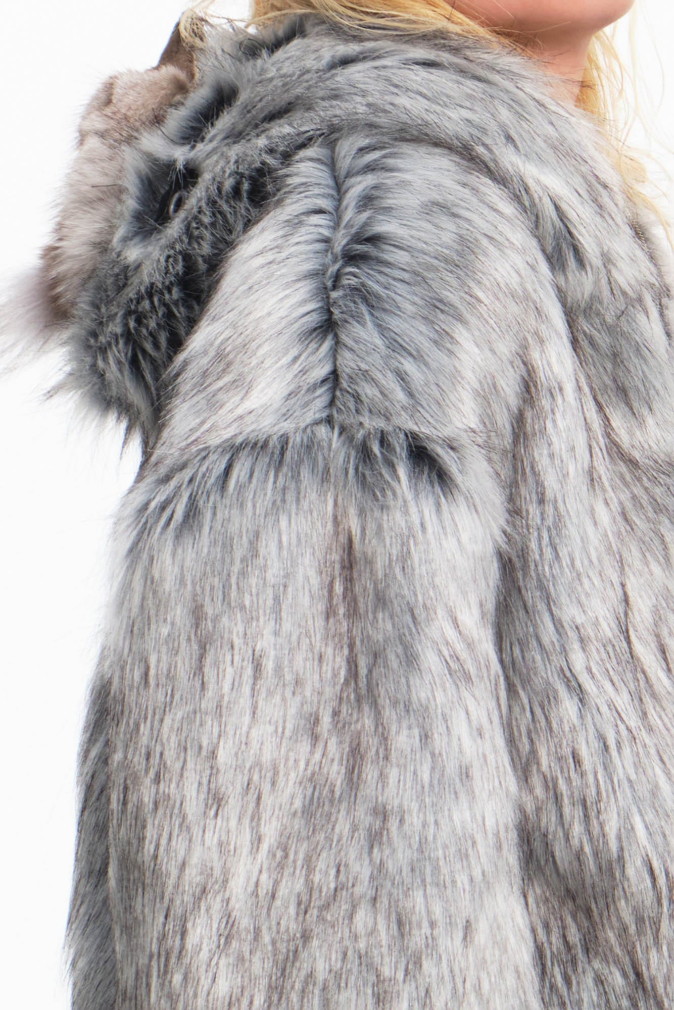 EMBRYO Detachable Beast Claw Faux Fur Hooded Jacket