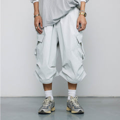 BANANA CLUB Crinkled Multi-Pocket Detachable Cargo Pants