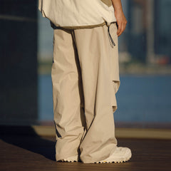 BANANA CLUB Quick-Dry Drawstring Crinkled Parachute Pants