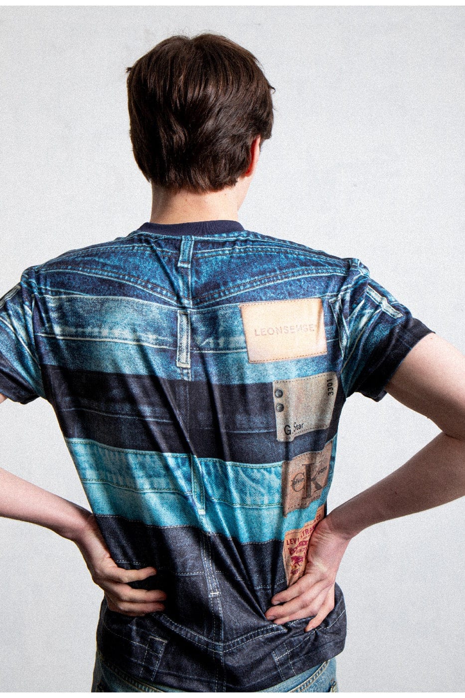 LEONSENSE Full Print Jeans T-Shirt