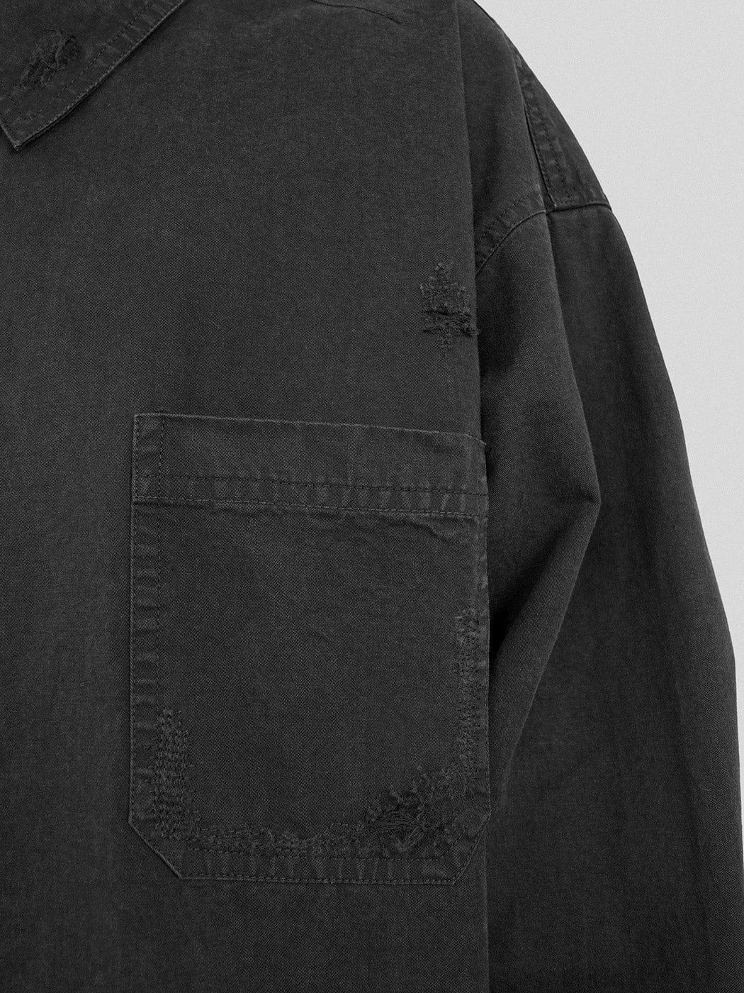 UNDERWATER Ripped Overshirt Black