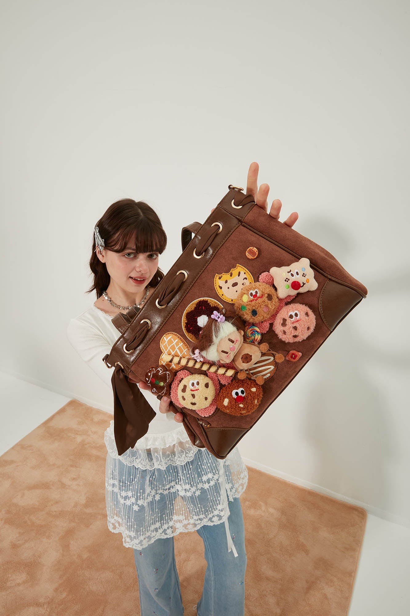 BLING BOX Plush Doll Drawstring Tote Bag