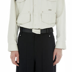 FACEONLAB Essential Metal Buckle Logo Belt