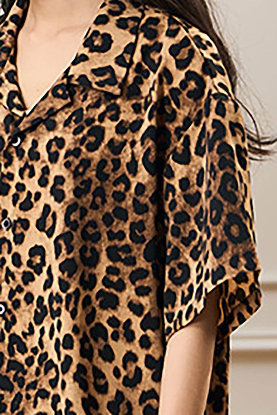 EPIC POETRY Leopard Cuban Half Shirt
