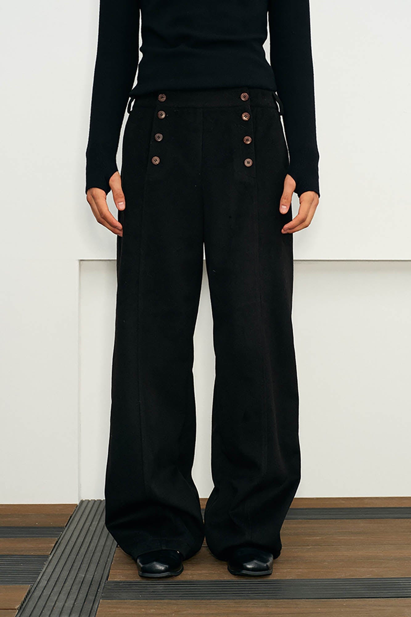 KREATE Double-Breasted Straight-Leg Pants