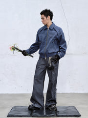 CATSSTAC Dyed Arc-Panel Wide-Leg Jeans