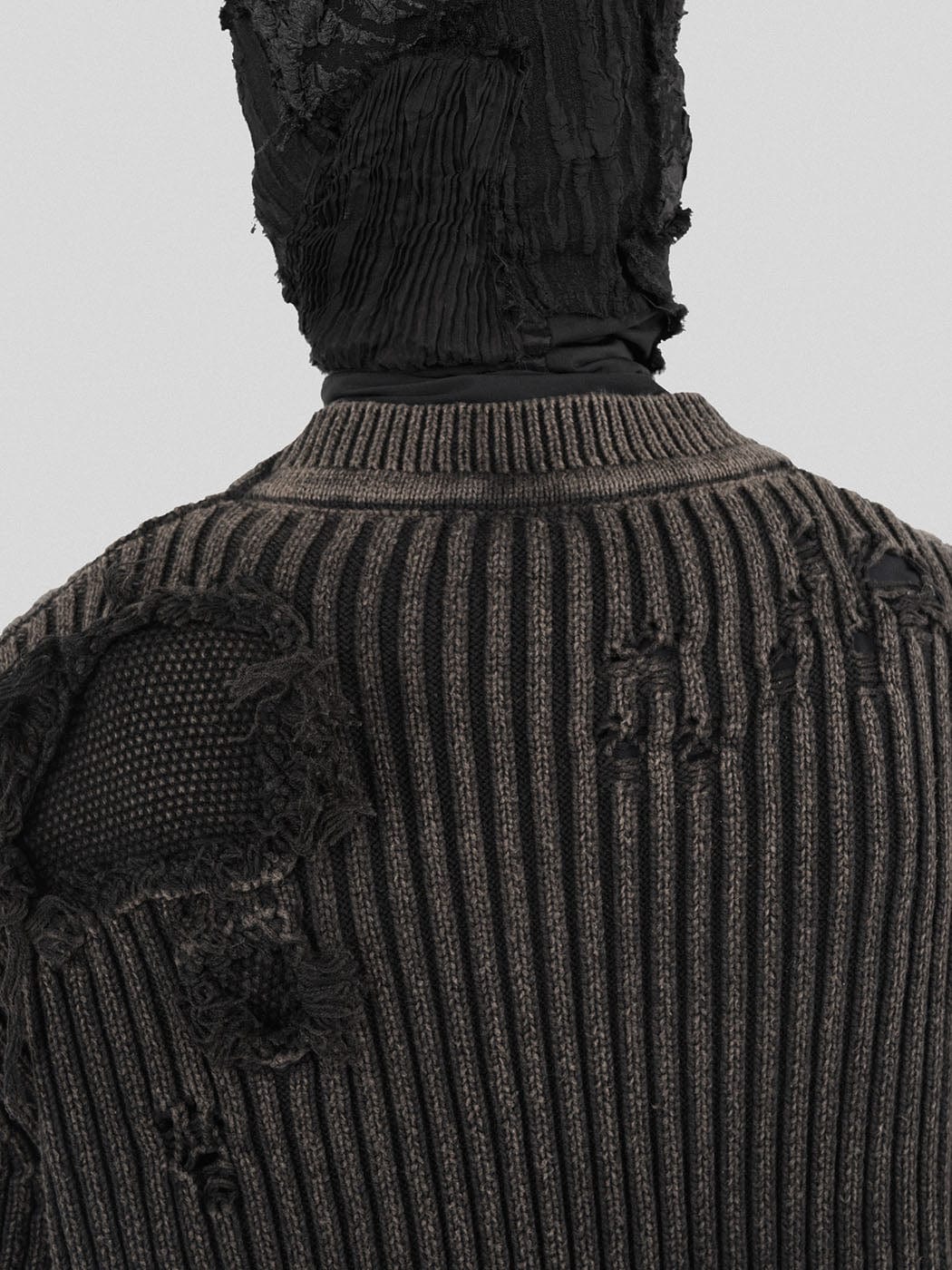 UNDERWATER Wasteland Ripped Sweater Charcoal