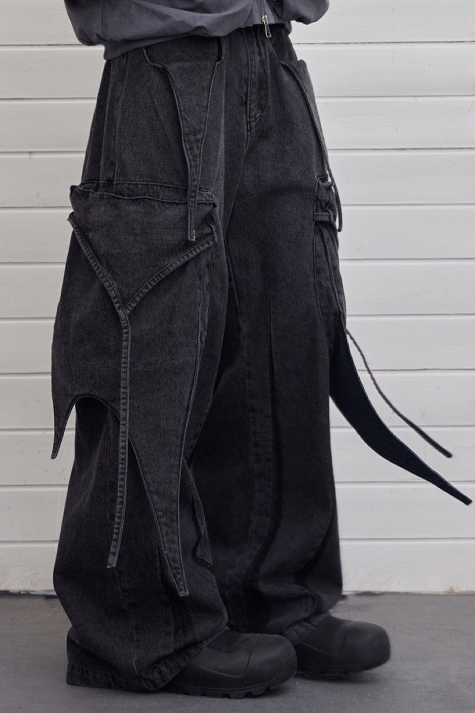DND4DES Multi-Layered Stripes Deconstructed Jeans