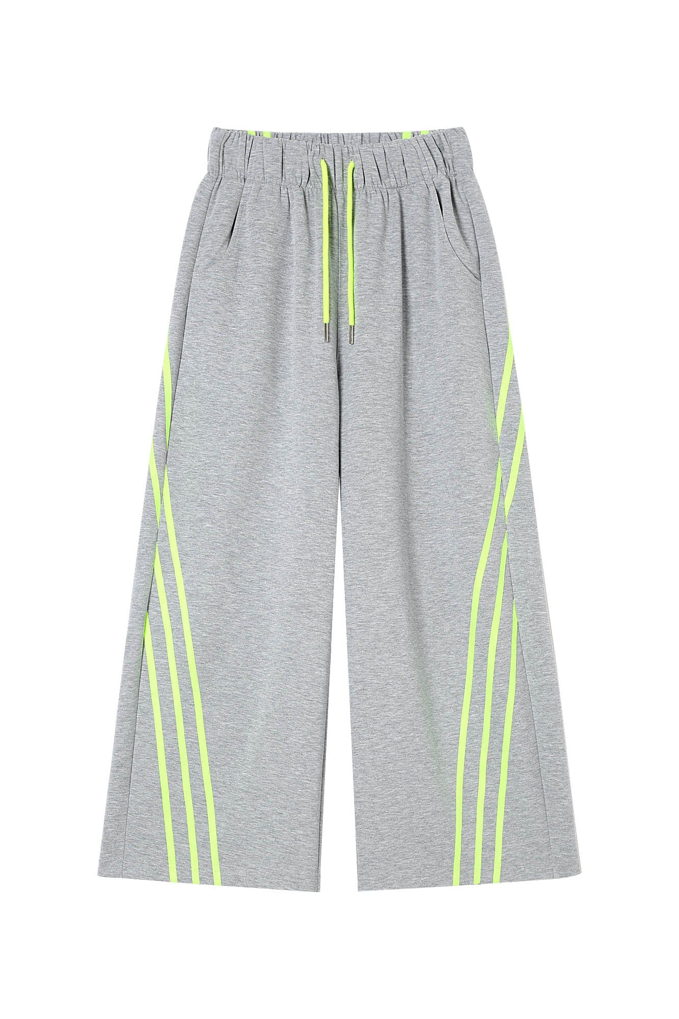 CLP Slanted-Stripe Wide-Leg Drawstring Sweatpants
