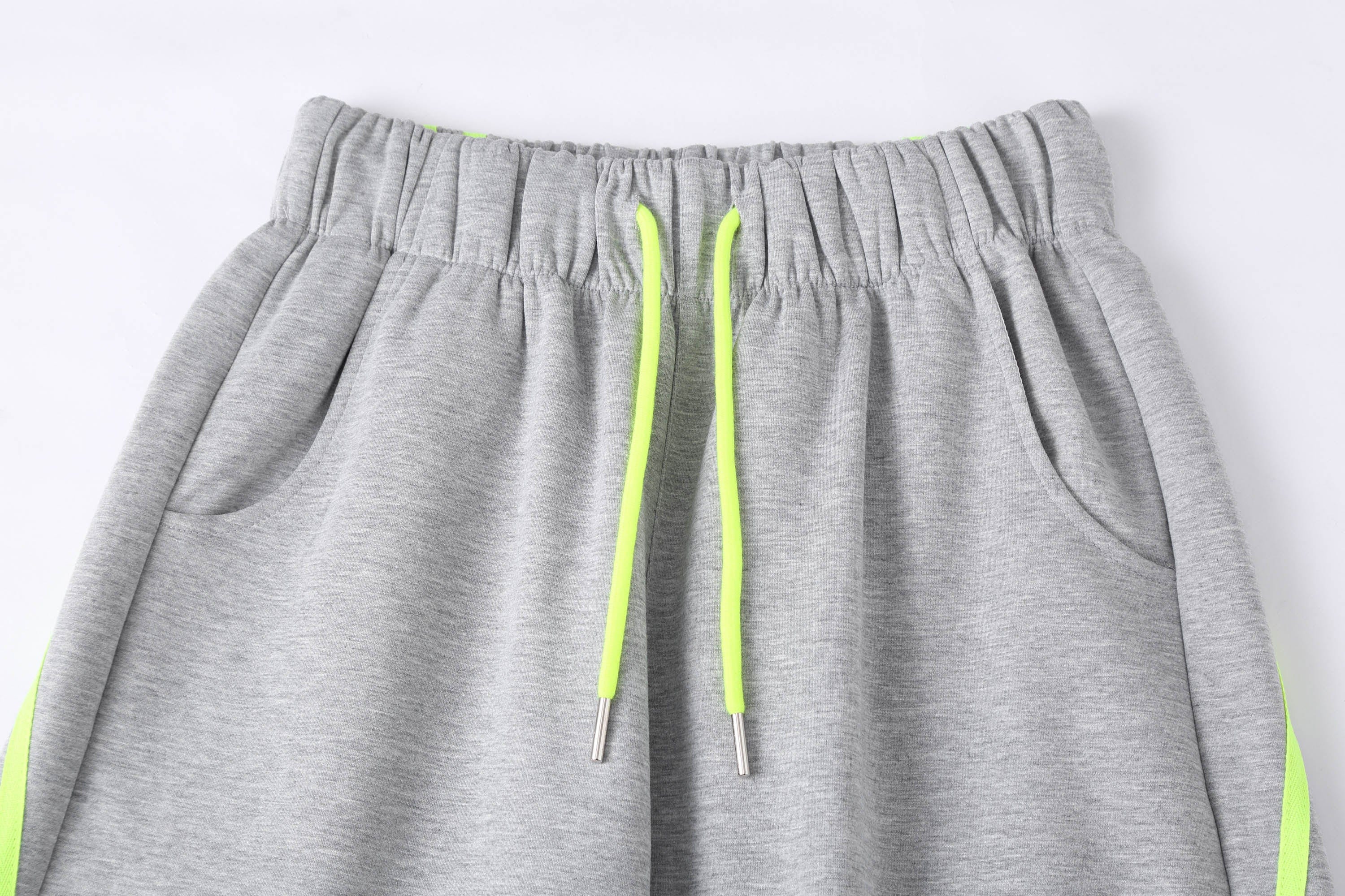 CLP Slanted-Stripe Wide-Leg Drawstring Sweatpants