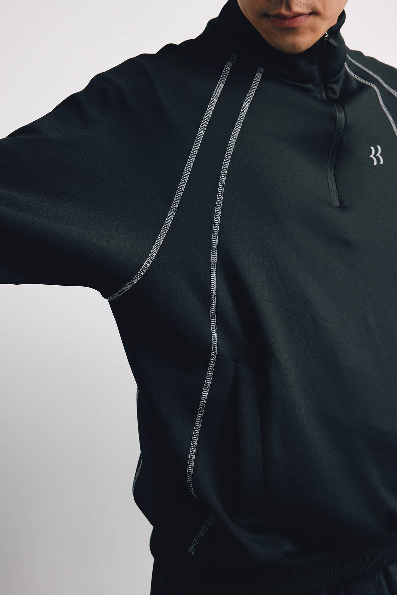 BANANA CLUB Stitch Half-Zip Pullover Sweatshirt